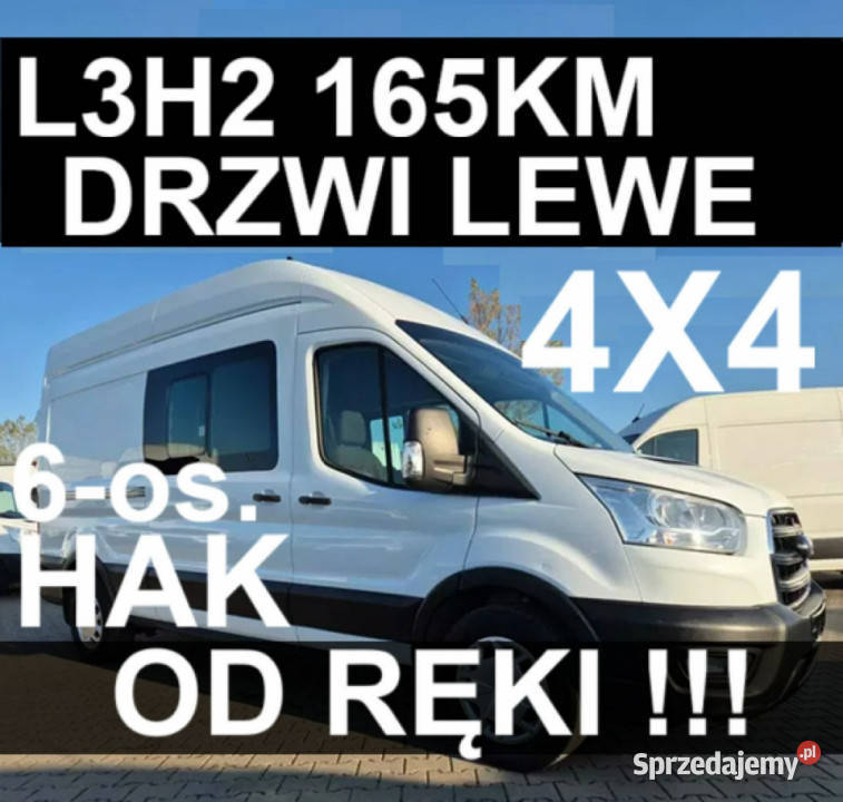 Ford Transit 4x4 165 L3H2 6osob Super Niska Hak Szczecinek