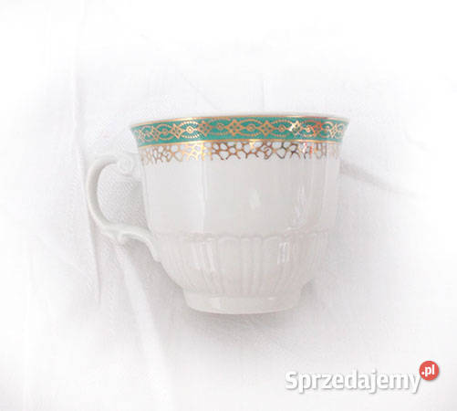vintage filiżanka z zielonym paskiem prl Wyposażenie wnętrz Szczecin