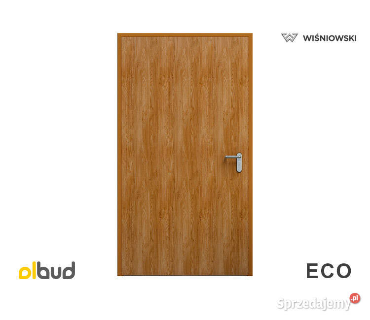 Drzwi stalowe zewnętrzne złoty dąb Wiśniowski ECO