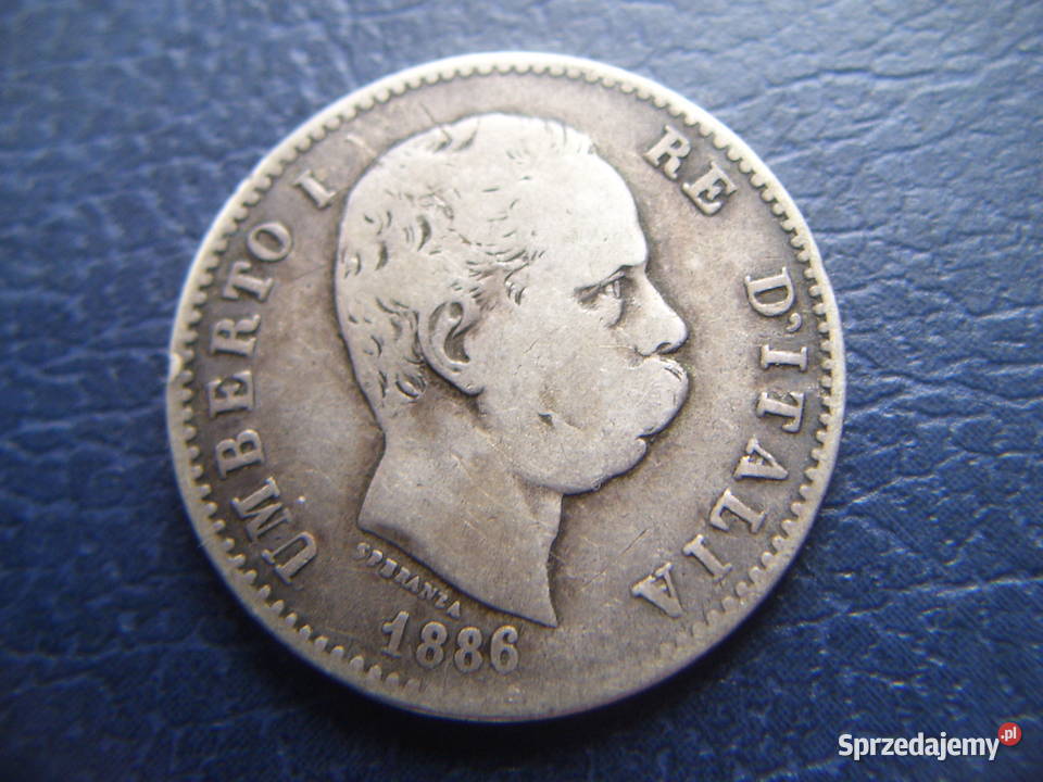 Stare monety 1 lir 1886 Włochy srebro Lesko