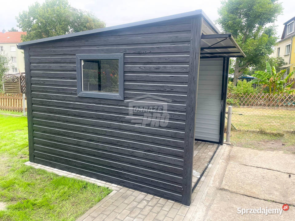 Schowek Garaż blaszany 3x35m Brama uchylna drzwi Konin
