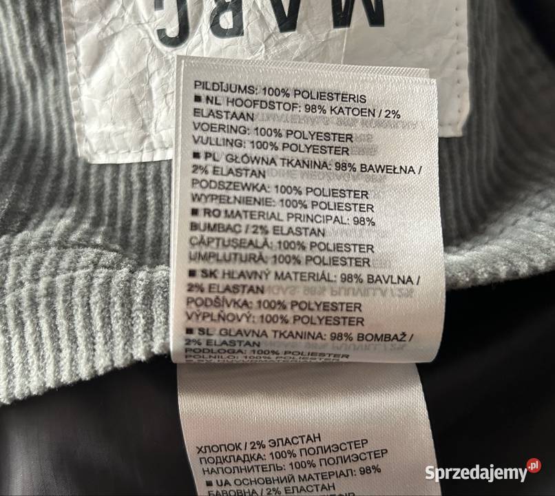 Kamizelka sztruksowa XL ciepła z puchu sprzedam