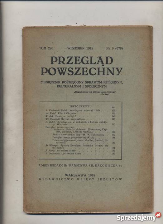 Przegląd Powszechny Tom 226 9 678 Szczecin