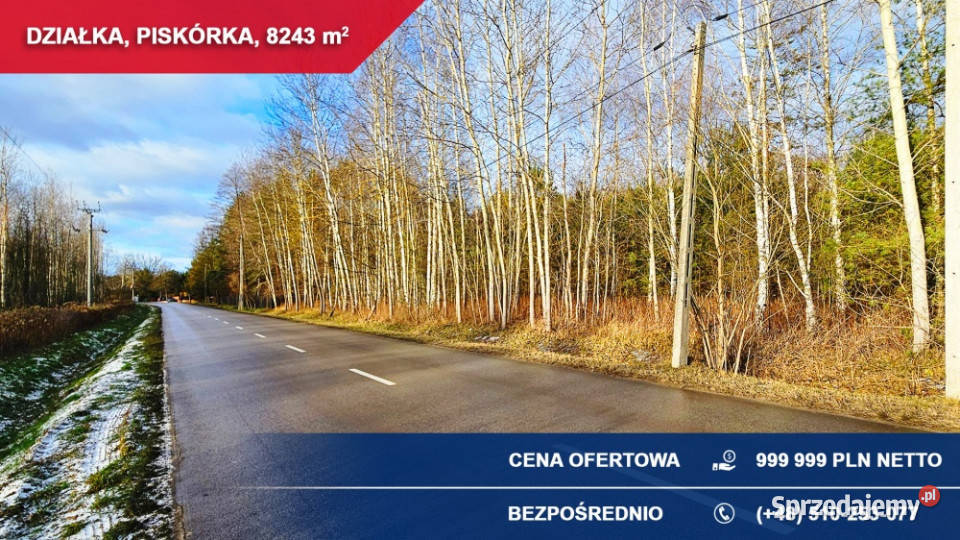 działka lesie z doskonałym dojazdem 8243 m mazowieckie Piskórka