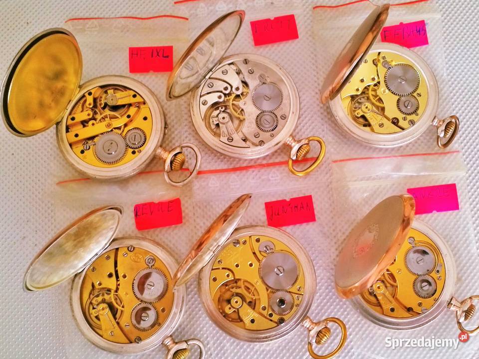 zegarek kieszonkowy złocone 18K złotem Mielec