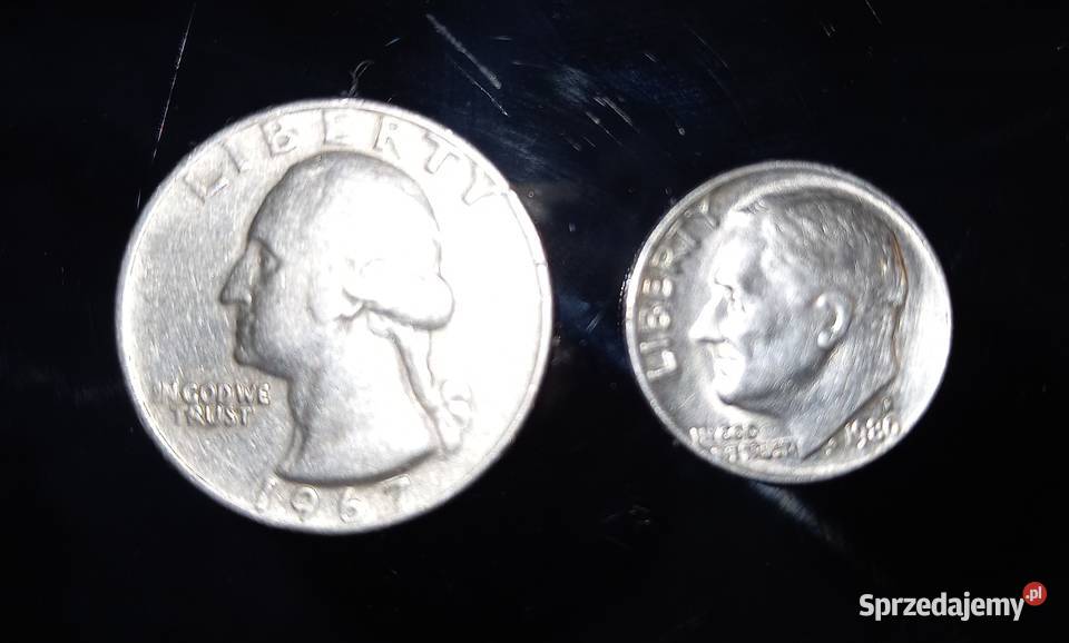 USA Quarter dollar 1967 one dime 1980 USA lubelskie Zemborzyce Podleśne sprzedam