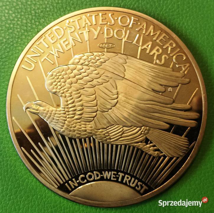 OLBRZYM Moneta Medal Liberty 20 Dolar Double Sosnowiec sprzedam