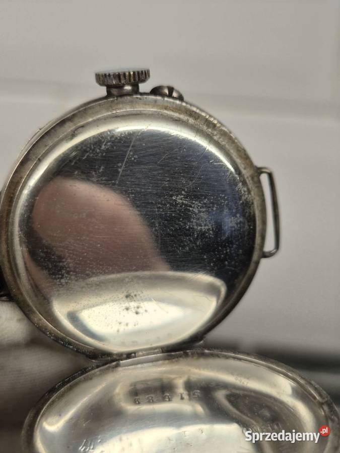 Antyczny Srebrny Trench Watch NIEL HF Huguenin śląskie Chorzów