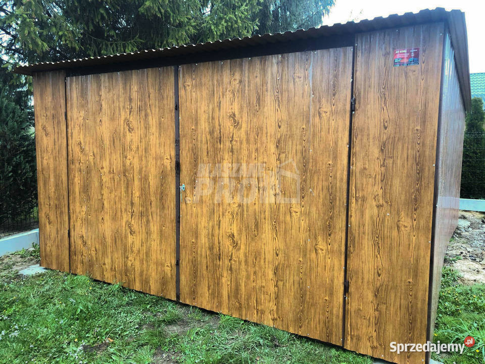 Garaz blaszany 4x6 Brama dwuskrzydłowa Gniezno