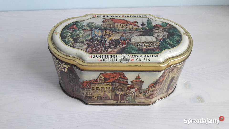 Puszka metalowa pudełko pojemnik Nurnberger