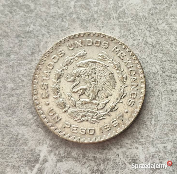 453 MEKSYK srebro 1 Peso 1967 r Numizmatyka Wola Kruszyńska