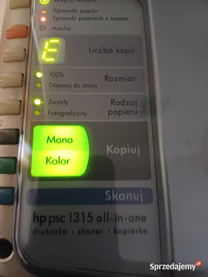 HP PSC 1315 AllinOne uszkodzona drukarkaskaner Druk w kolorze Gorzów Wielkopolski