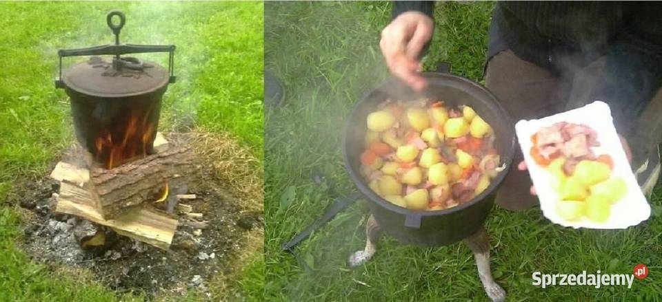 KOCIOŁEK MYŚLIWSKI 15L GARNEK ŻELIWNY POLSKI Radziszów