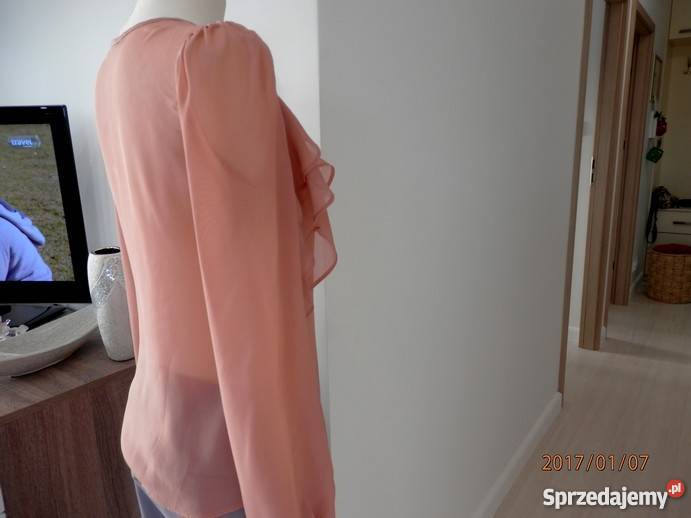 Bluzka Pudrowa Pionowe Falbany Wizytowa podlaskie Łomża