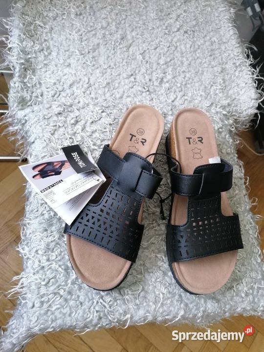 NOWE CZARNE SANDAŁY DAMSKIE TOMROSE R38 Łódź