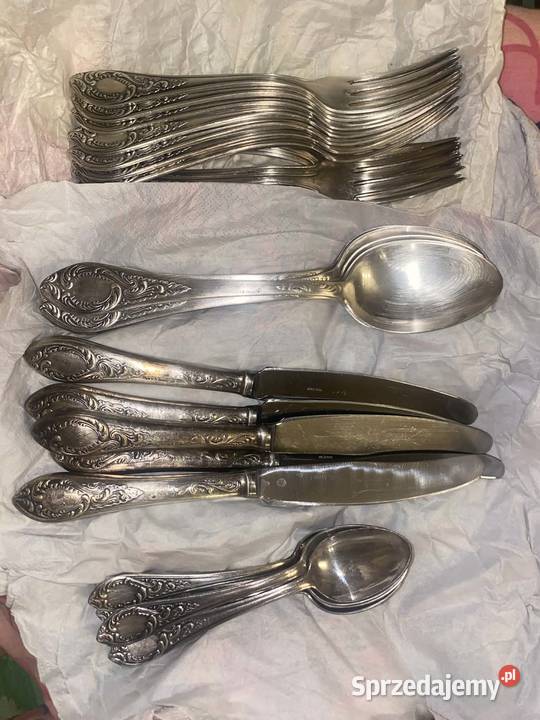 Sprzedam komplet posrebrzany sztućce PRL Akcesoria kuchenne Warszawa