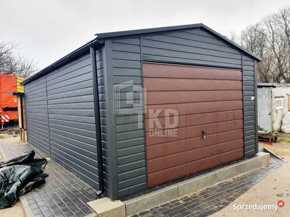 Garaż Blaszany 4x6 Brama uchylna Rynny Antracyt 24m2 Nieruchomości dolnośląskie Kłodzko