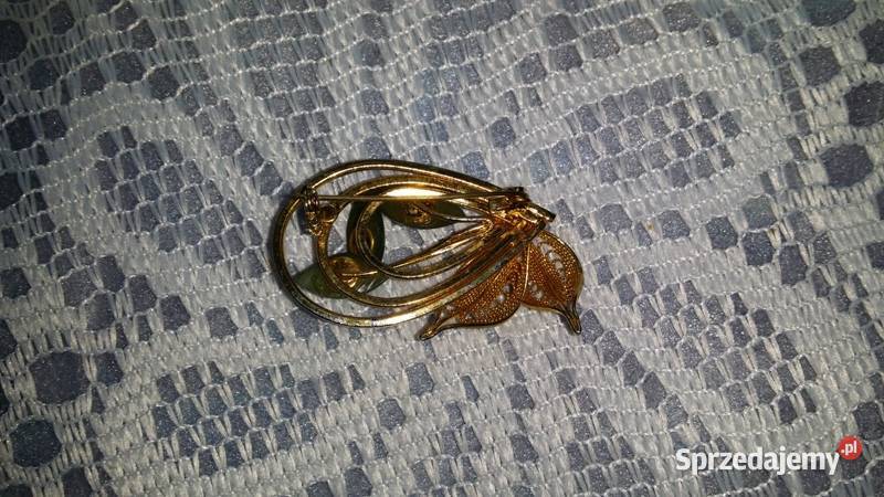 Stara angielska broszka złotozielona małopolskie Ochojno