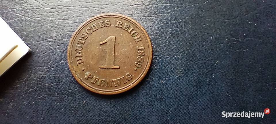 Stare monety 1 fenig 1889 E Niemcy Lesko