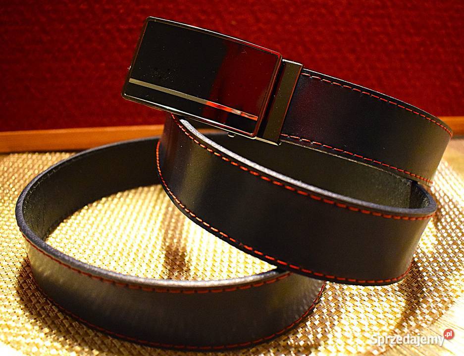 Wizytowy pasek skórzany z ekskluzywną klamrą Chełmno