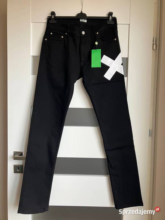Nowe czarne męskie spodnie jeansy Kenzo skinny Nisko