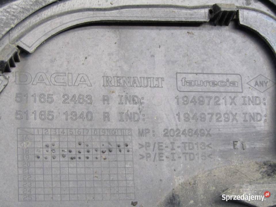 ZDERZAK TYLNY TYŁ OV369 DACIA DUSTER II Zderzaki