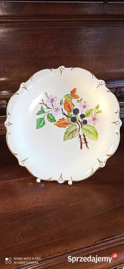 Patera z gałązką kwitnącej jeżyny Syg dedykacja Gdańsk sprzedam