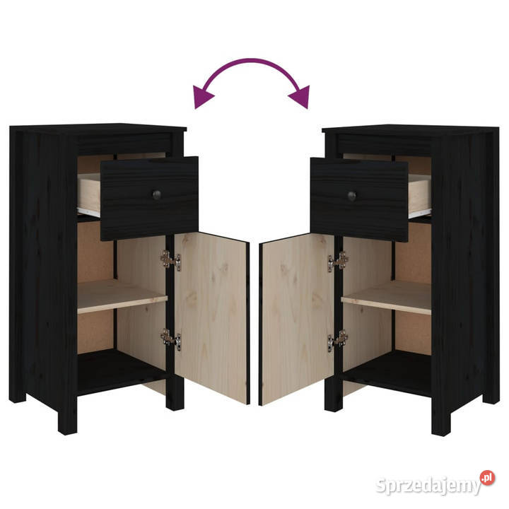 Szafka czarna 40x35x80 lite drewno sosnowe Warszawa