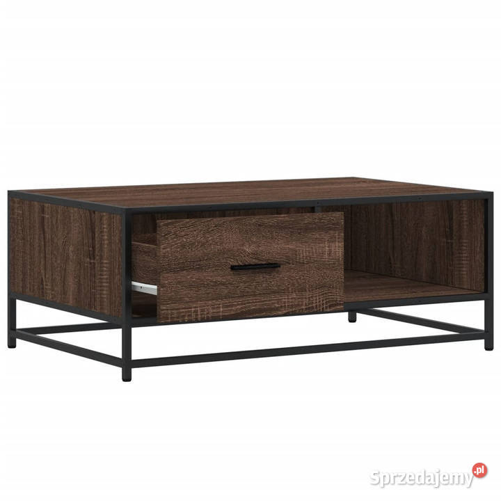 Stolik kawowy brązowy dąb 90x57x35 materiał Warszawa