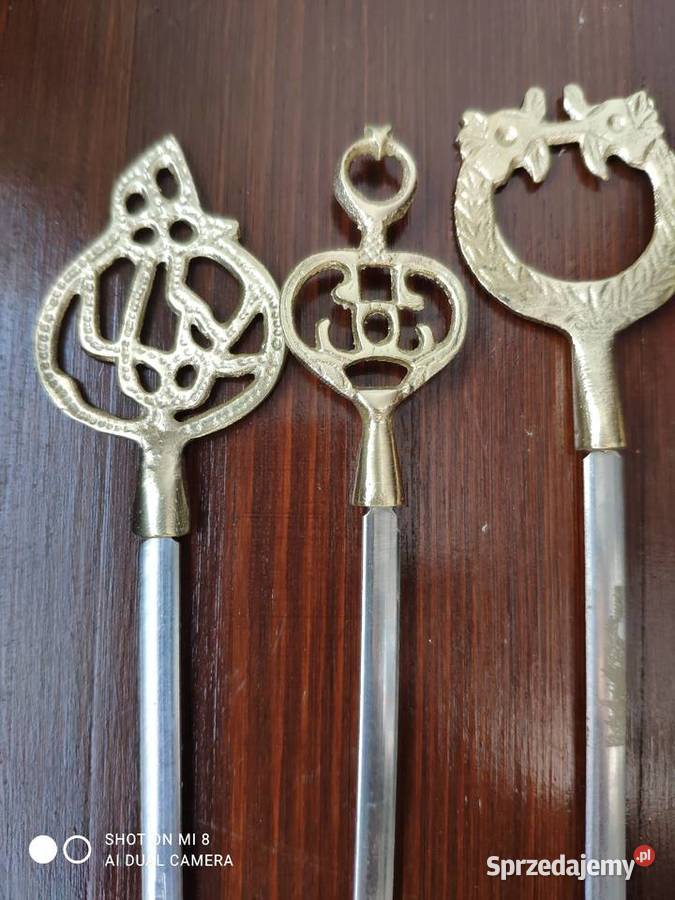 Szpikulce sztylety do szaszłyków mosiądz stal Antyki Kraków