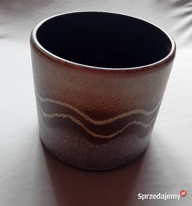 Niemiecka ceramiczna osłonka doniczki sygnowana wielkopolskie