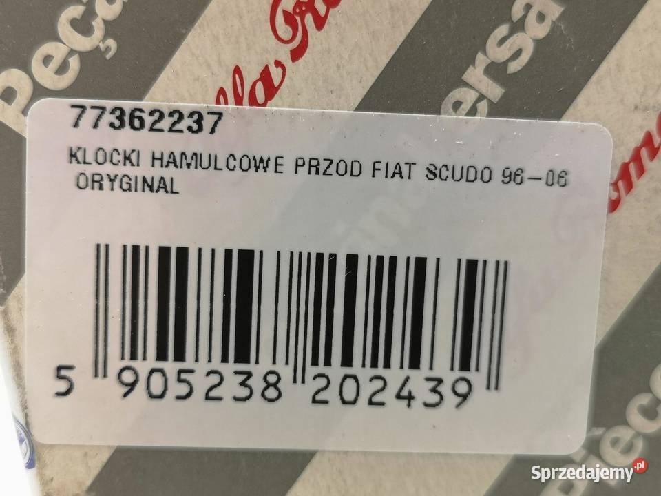 KLOCKI HAMULCOWE PRZÓD FIAT SCUDO 9606 ORYGINAŁ