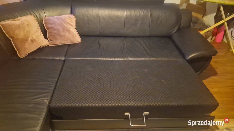 Narożnik ze skóry z funkcją spania dolnośląskie Bielawa sprzedam