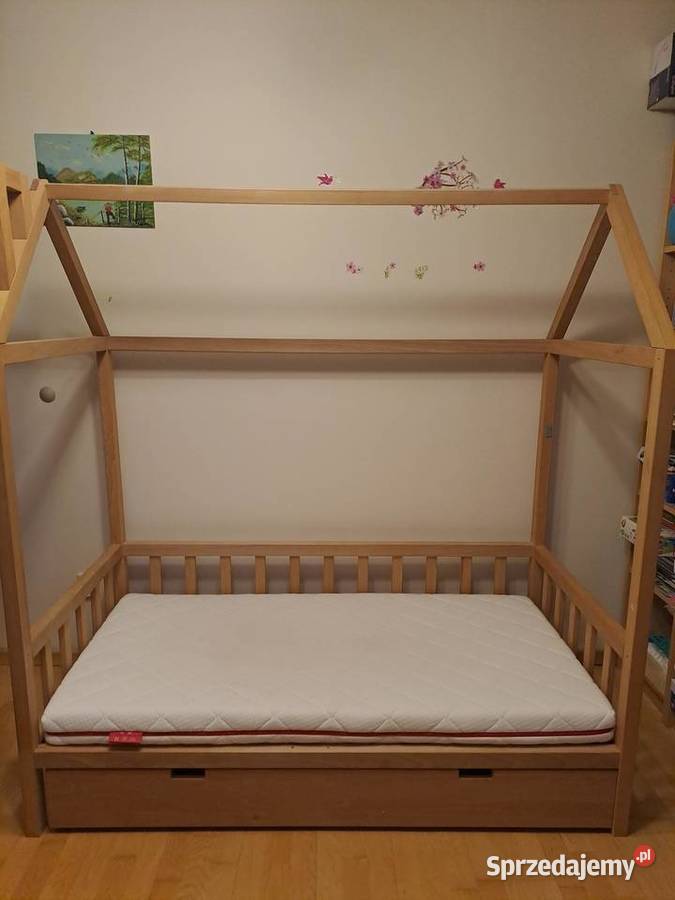 Dębowe łóżko domek dziecięce 160 x 80 wielkopolskie Poznań