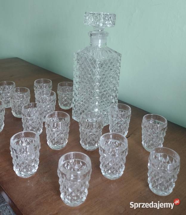 Komplet kryształ karafka 16 kieliszków