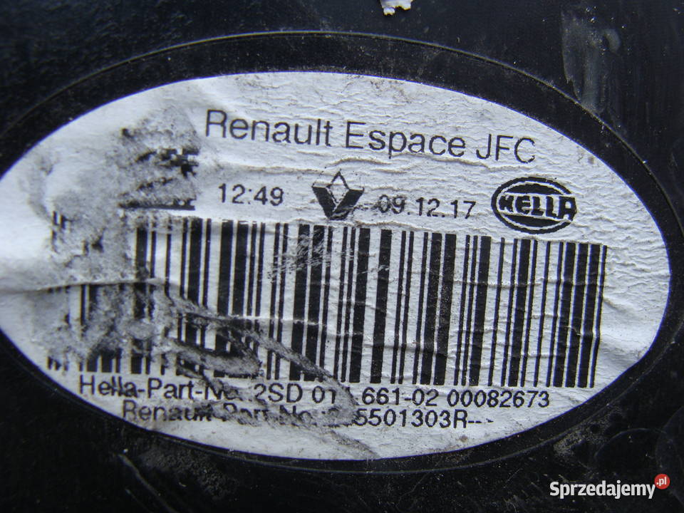 LAMPA TYLNA PRAWA RENAULT ESPACE V 265501303R Oświetlenie Części samochodowe Goleniów sprzedam