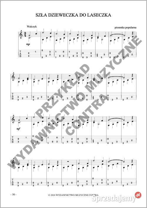 Łatwe Piosenki ludowe na gitarę nutytabulatury Nieporęt