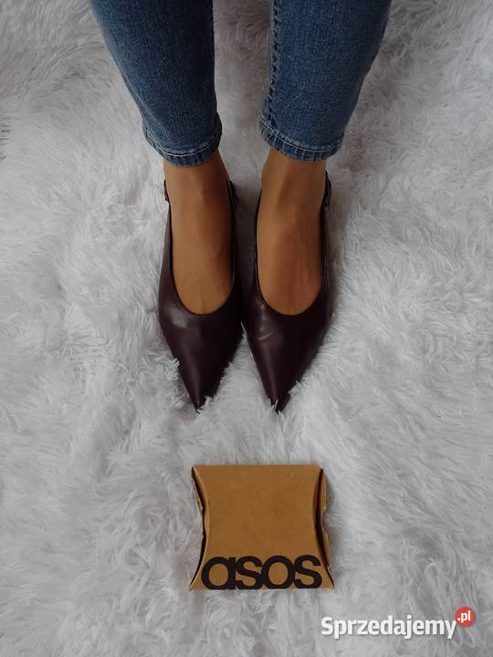 41 ASOS Design Brązowe bordowe baleriny z brązowy/beżowy Moda i Styl Kraków
