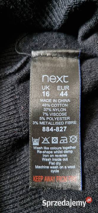 swetr czarny Next 4042 LXL brokat rękaw 34 Rozmiar 40(L) Kraków