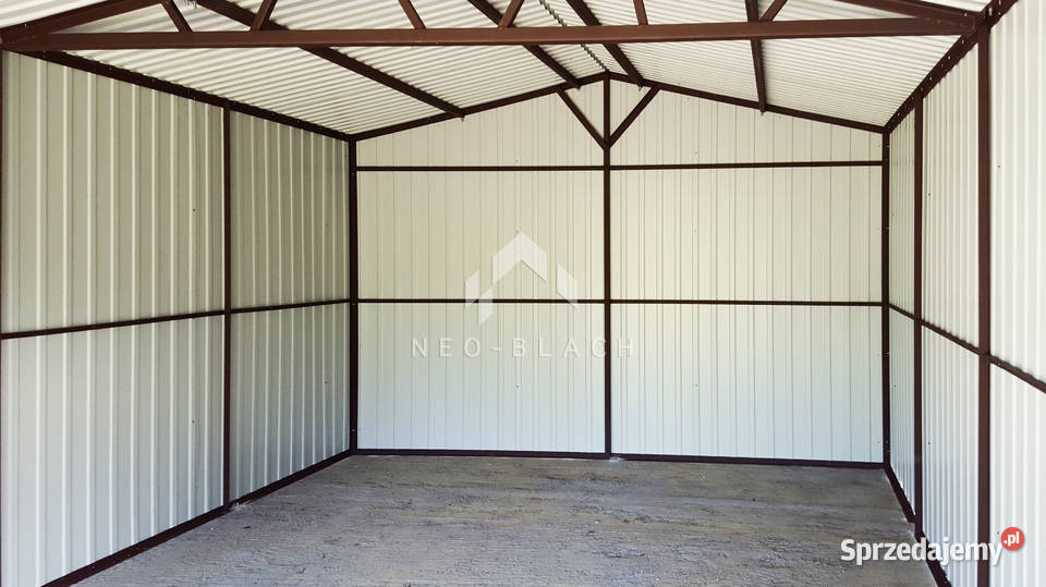 Garaż Blaszany 35x5m Brama uchylna Ciemny Orzech samodzielny mazowieckie Siedlce