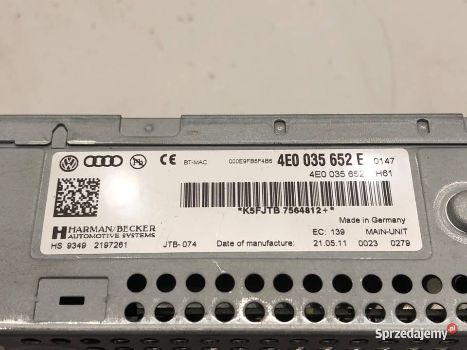 CZYTNIK NAWIGACJI AUDI A6 C6 4E0035652E 0411 podkarpackie