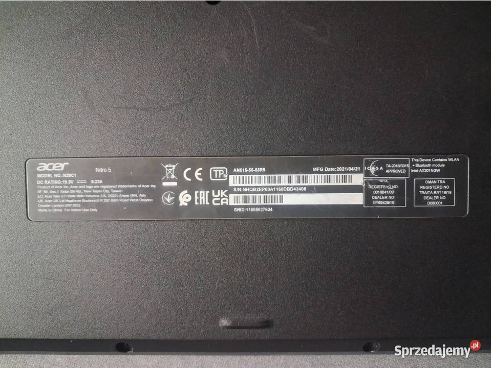 Laptop Acer Nitro 5 pomorskie Czarna Woda sprzedam