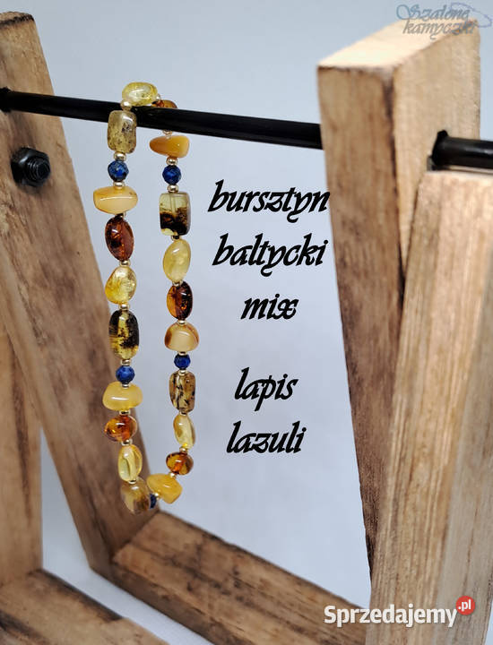 Bransoletka bursztyn bałtycki miks lapis lazuli Bransoletki Warszawa