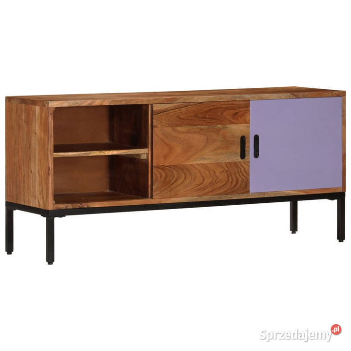 Szafka pod TV miodowy brąz i szary 110x30x50