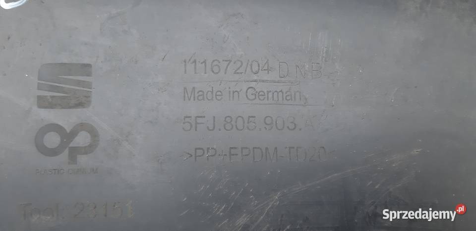 SEAT TARRACO DOKŁADKA ZDERZAKA PRZÓD PDC LISTWA Bieleń