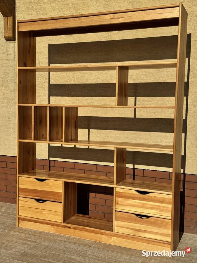 Regał drewniany kredens półki biblioteczka