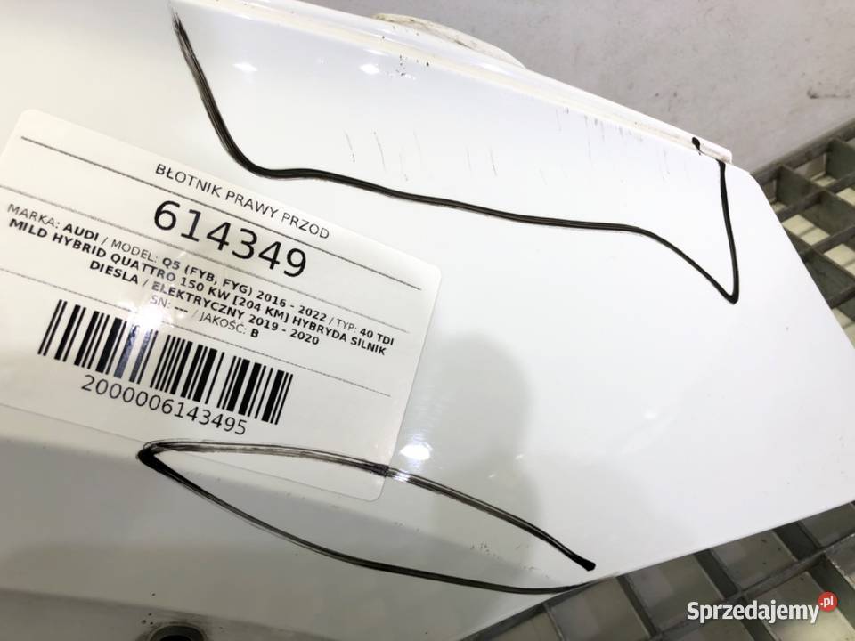 BŁOTNIK PRAWY PRZÓD AUDI Q5 FY SUV OSŁONA osobowe