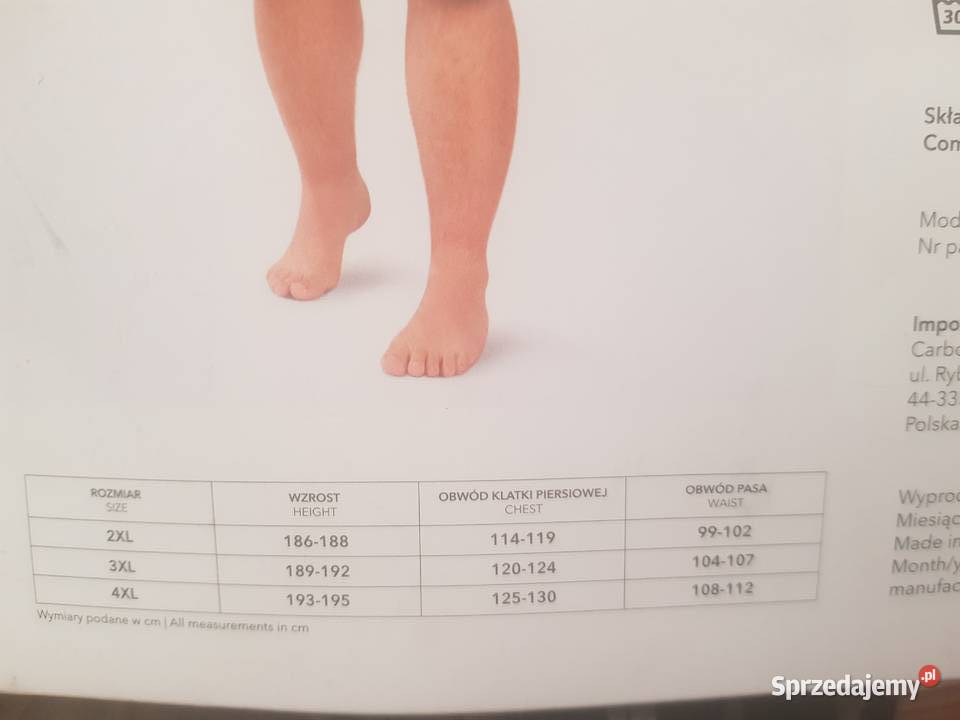 Piżama męska rozmiar XXXL Rozmiar 3XL Warszawa