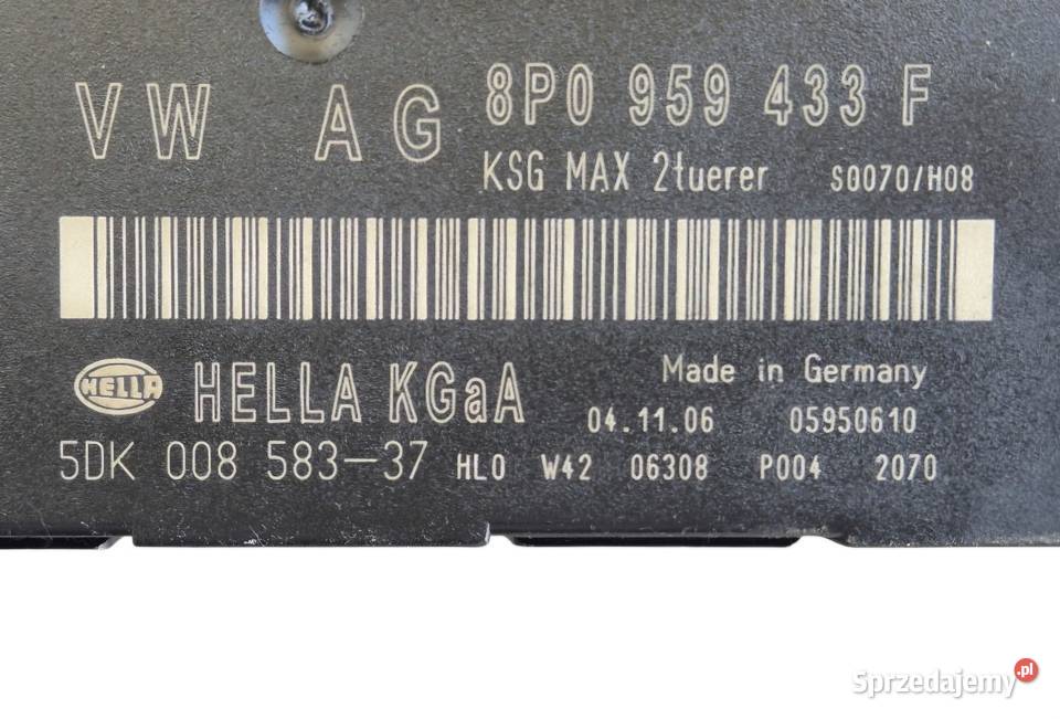 MODUŁ KOMFORTU AUDI A3 8P 8P0959433F 5DK 008 osobowe świętokrzyskie Działoszyce