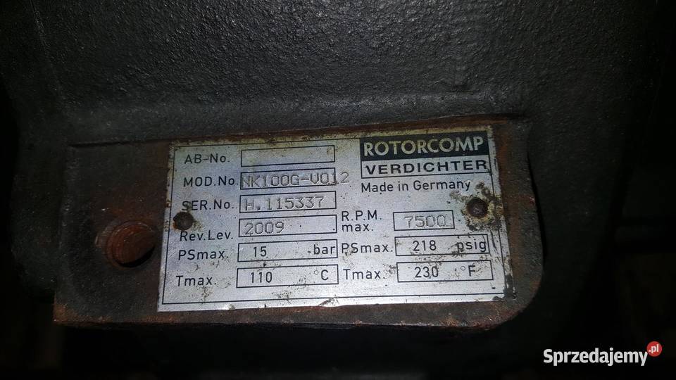 Stopień śrubowy Rotorcomp NK 100 G V012 S003108 Wilków